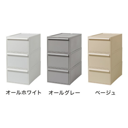 ライクイット (like-it) 収納ケース クローゼットシステム 引出し (M) 3個組 CS-D2 3P オールグレー