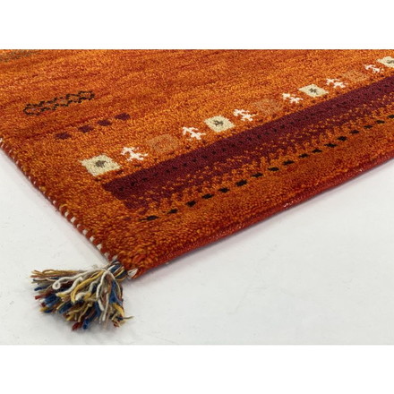 ラグ 190×240cm オレンジ 赤 ウール コットン 天然素材