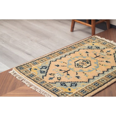 60×90トライバルマットFLOWER インテリア ラグ カーペット ラグマット ラグカーペット リビング 絨毯 玄関マット 玄関