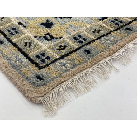 ラグ 130×190cm 花柄 トライバル 部族絨毯風 ウール コットン 天然素材