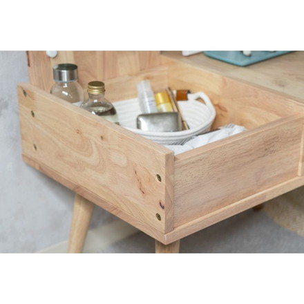 テーブルドレッサー 天然木 ローテーブル 化粧台 鏡 シンプル ナチュラル 女の子 女性用 NATURAL