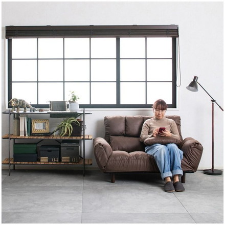 カウチソファー ファクトIIIレザーファブリック BR ソファ ソファー 2人掛け コンパクト リクライニング