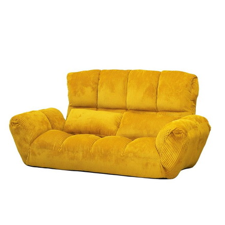 カウチソファー ファクトIVコーデュロイ マスタード ソファ ソファー 2人掛け コンパクト リクライニング シンプル