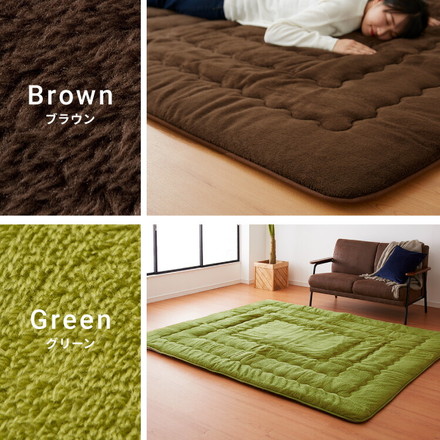 【12月中旬以降順次発送予定】 極厚6層ラグ 長方形 抗菌 防臭 厚さ約4cm ラグマット 厚手 滑り止め付 こたつ用敷き布団 ベージュ 185×185cm