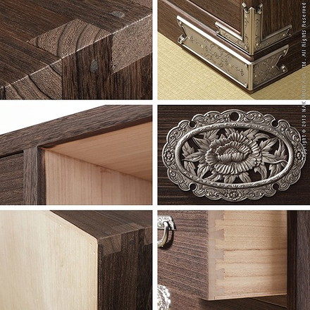 完成品 日本製 焼 桐 収納 タンス 箪笥 6段 三条 桐タンス たとう紙 着物 国産 幅106 奥行き46