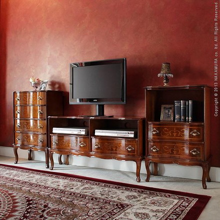 完成品 ファックス台 イタリア製 猫脚 ヴェローナクラシック 引き出し付き 幅58 コンパクト スリム 大容量