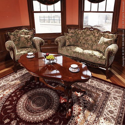 イタリア製 ヴェローナ クラシック リビングテーブル 幅140 円形 楕円形 オーバル型 奥行き73 140×73