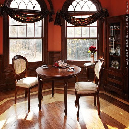 イタリア製 ヴェローナ クラシック ダイニングテーブル 円形 幅90 丸型 机 食卓 アンティーク コンパクト スリム