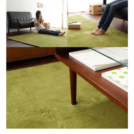 マイクロファイバーラグ ラグマット 130x190cm S 長方形 フランネル 洗える 滑り止め付 北欧 ベージュ