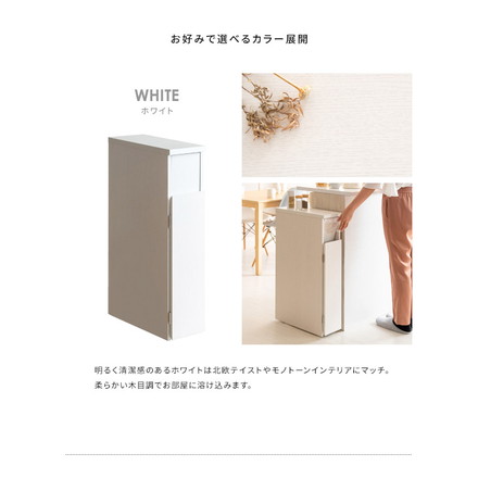 ゴミ箱 スリムダストボックス 幅17cm Santia サンティア プッシュ式 30リットル ワンプッシュ ホワイト