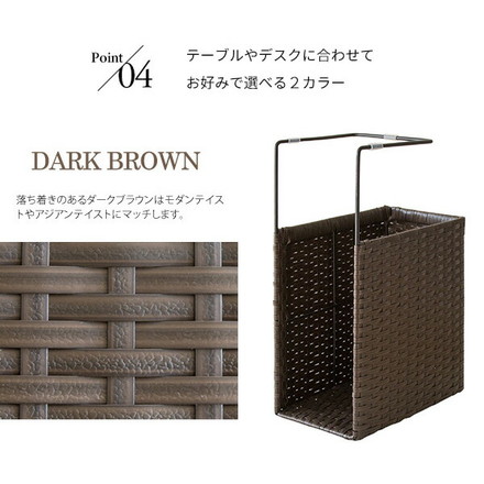 ラタン調 ハンキングラック RUTINA(ルティーナ) A4ファイルも入る高さ 人工ラタン製 ちょい足し収納 アイボリー