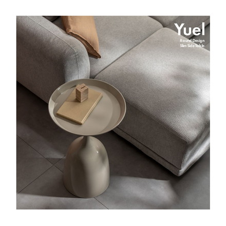 サイドテーブル テーブル スチール天板 コンパクト ソファ ベッドサイド ソファ横 上品 ラウンド