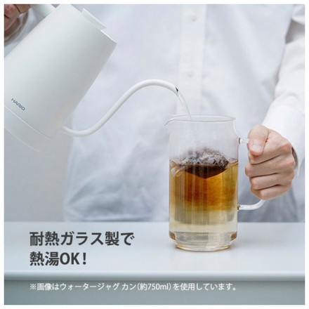 HARIO ウォータージャグ 750ml 耐熱ガラス 食洗機対応 ピッチャー ピッチャー 麦茶ポット ステンレス フタ 取っ手付き 冷水筒 冷水ポット ドアポケット 扉 熱湯OK 縦ライン スタイリッシュ