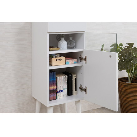 WHITE LIV 幅30 奥行30 高さ80.5 キャビネット ホワイト フレンチシャビー 電話台 ルーター収納