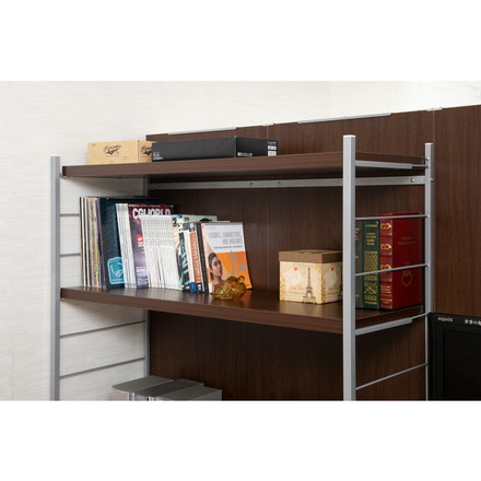 パーテーション専用棚板2枚組 幅120 ダークブラウン 衝立 家具 事務所 オフィス 間仕切り 仕切り 商談スペース