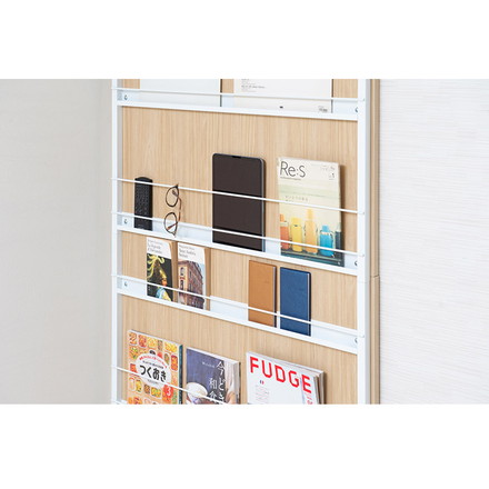 突っ張りマガジンラック マリンナチュラル 幅90cm パーテーション 日本製 パーティション パンフレット サロン