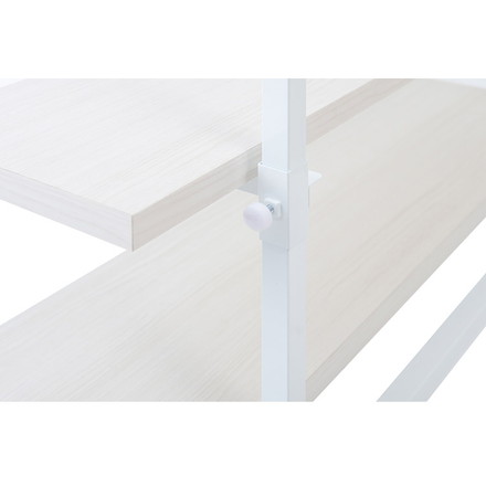 カウンター下突っ張りラック用追加棚板1枚 幅59.5cm 取付金具セット ホワイトウォッシュ 本体別売り