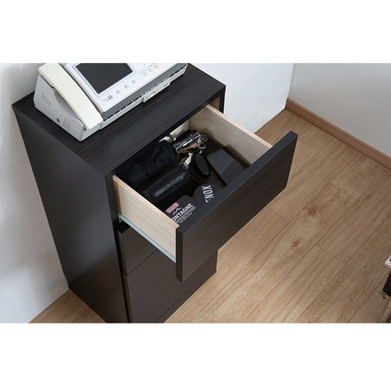 BK-club A4が入る薄型カウンター下収納 幅40.5cm 奥行34cm 高さ86.5cm チェスト 完成品