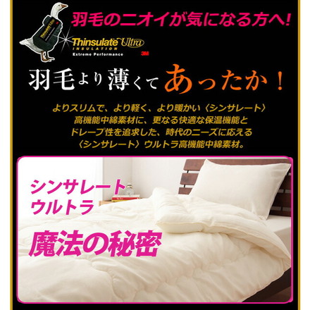 掛け布団 シンサレート ウルトラ 日本製 シングル セミダブル ダブル クイーン 洗える マイティトップ使用 国産 アイボリー シングル