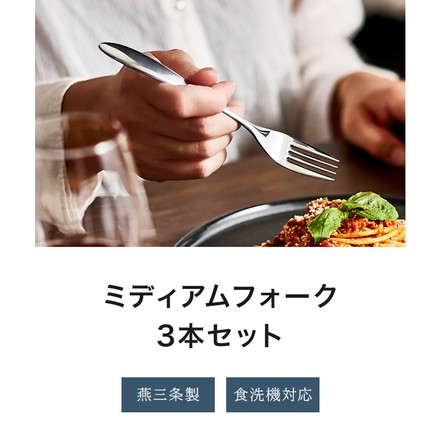 日本製 燕三条 ミディアムフォーク 3本セット 食洗機対応 ステンレス TSUBAME カトラリー セット 3本組 フォーク デザートフォーク