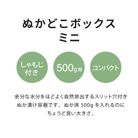オークス レイエ ぬかどこボックス ミニ ぬか床500g用 水抜きスリット穴付き ぬか漬け容器 専用しゃもじ付き 漬け物 漬物 保存容器 ぬか床ボックス ぬか漬けボックス ぬか漬けポット LES3251 AUX leye