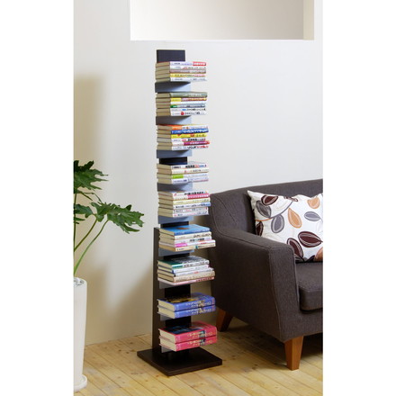 オークス ブックタワー ハイタイプ 日本製 ダーク 本棚 ラック ディスプレイ シェルフ 読書 雑誌 コミック 漫画