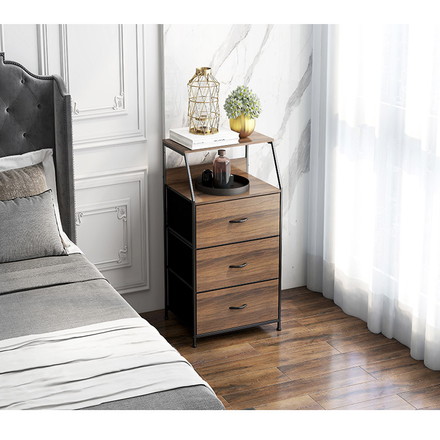 インテリアチェスト 幅44cm 3段 スリムチェスト スチール ラック 棚 引き出し収納 リビング収納 衣類収納 本棚