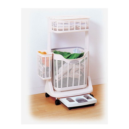 サンコープラスチック PH-301 ランドリーバスケット サイドポケット付き 収納ラック ランドリー用品 バスケット