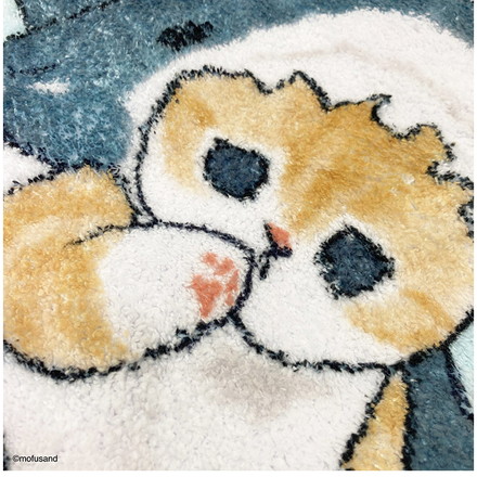 mofusand インテリアマット サメにゃん ダイカットマット 小さめサイズ 玄関マット キッチンマット