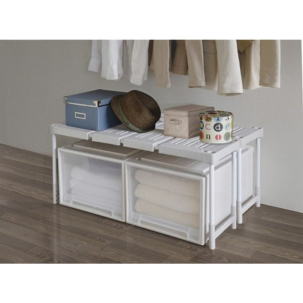 天馬 伸びるん棚クローゼット用レギュラー ベージュ 2台入 (伸縮棚)