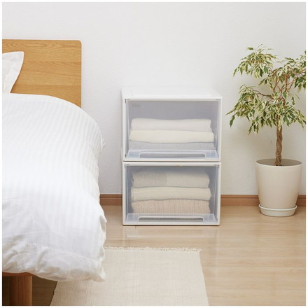  天馬 収納ケース Fits フィッツケース 45-45L 幅45.0×奥行45.0×高さ30.0cm ホワイトクリア