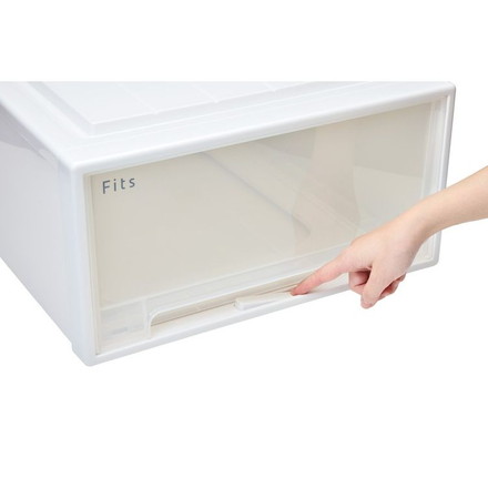 【2025年新作】 天馬 収納ケース Fits フィッツケース 41-31 幅31.6×奥行41.0×高さ17.2cm ホワイトクリア