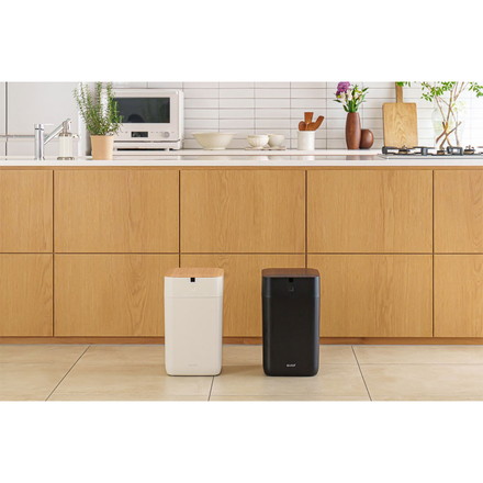 全自動スマートゴミ箱 ELBIN 15L 自動開閉 常時開閉 自動密封 自動セット 充電式 UVライト除菌 音声ガイド QUADS QS557IV アイボリー
