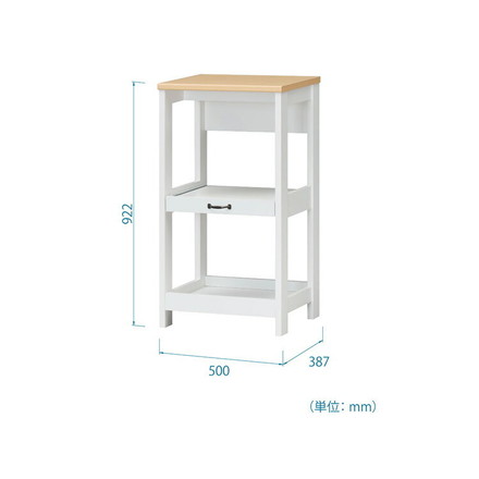 白井産業 デリジオ キッチンラック 幅50 スリム レンジ台 スライドレール 収納 北欧 アンティーク