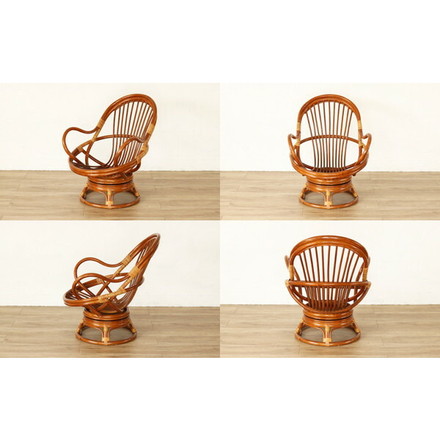 アジアン風 チェア 回転チェア 椅子 座椅子 ダイニング リビング