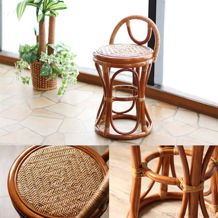 ラタン らくらくスツール 籐家具 雑貨 インテリア イス 椅子 背無し スツール 腰かけ チェア 脱衣所 洗面所 玄関 キッチン 台所