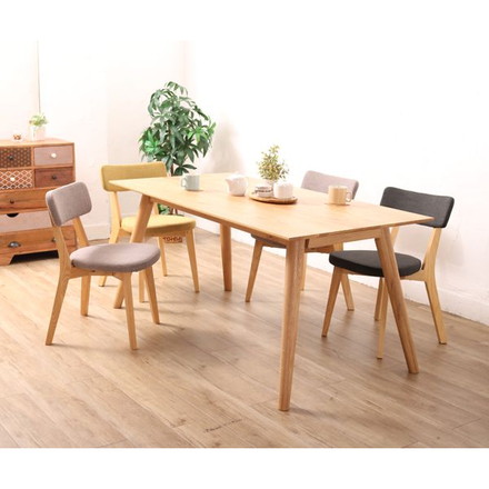 家具 インテリア ダイニングテーブル 180cm 6人用 机 食卓 オーク 無垢材 木製 北欧 モダン ミックス