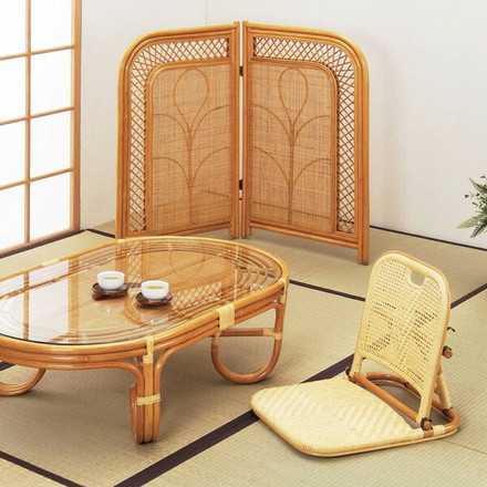 ラタン2枚折衝立 籐家具 衝立 ついたて スクリーン パーテーション 間仕切り 目隠し 仕切り 寝室 ダイニング