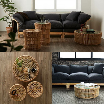 ラタン ローテーブル センターテーブル ローテーブル ラウンドテーブル リビングテーブル ソファ