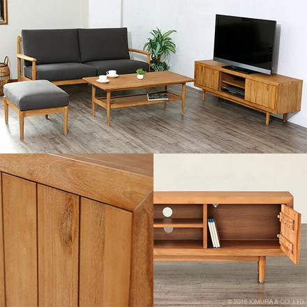チーク無垢材 TVボード 150cm幅 TVボード テレビラック ローボード TVラック AVボード リビングボード
