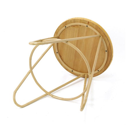 ラタン ラウンドテーブル Lサイズ 天板40cm 高さ54cm サイドテーブル プランター台 ディスプレイテーブル ラック 棚 籐 アジアン家具