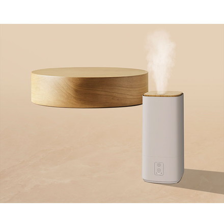 上部給水加湿機 ウッドモイスト 2L 最大6畳 超音波式 3段階 静音 THREEUP スリーアップ HF-T2580 グレージュ