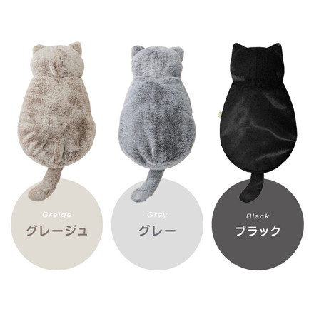 蓄熱式湯たんぽ ぬくぬく ネコ 充電式 電気湯たんぽ カバー付 コードレス エコ もこもこ 洗濯可 スリーアップ EWT2328 ブラック