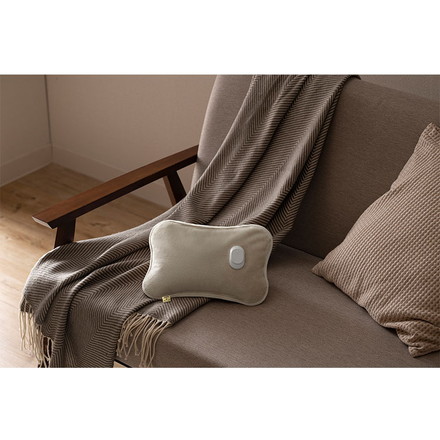 蓄熱式エコ湯たんぽ ぬくぬく カバーレス フランネル 充電式湯たんぽ 電気あんか コードレス ポケット NUKE2 THREEUP グレー