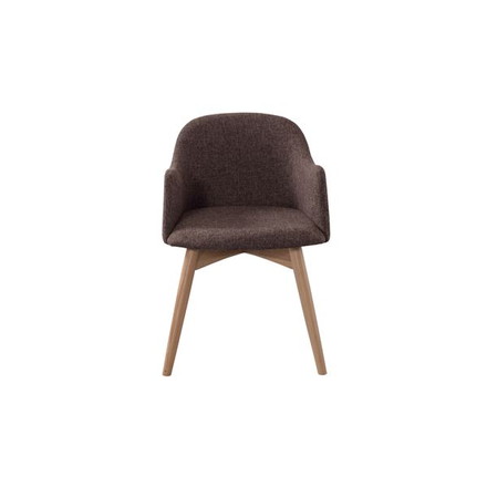 パーソナルチェア リビングチェア 幅50cm ブラウン 木製 ポリエステル カラメリ リビング ダイニング