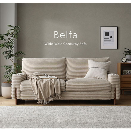 太畝コーデュロイ ソファ 2人掛け ソファー 単品 グレー 天然木 木脚 肘付き 羽毛使用 リビング ダイニング