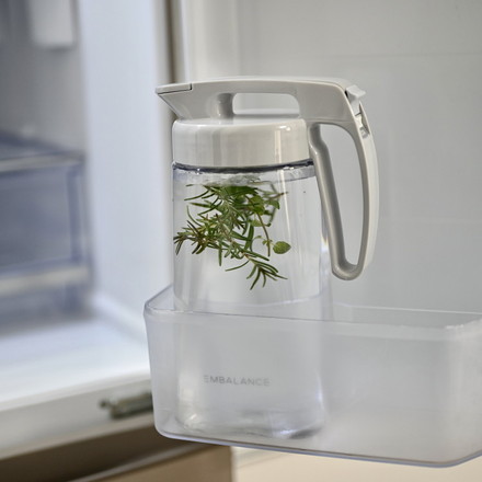 EMBALANCE エンバランス ピッチャー 2.1L シームレス パッキン一体型 ワンタッチ 耐熱 プラスチック エンバランス加工 ウォータージャグ ウォーターポット 麦茶ポット 横置き 縦置き おしゃれ