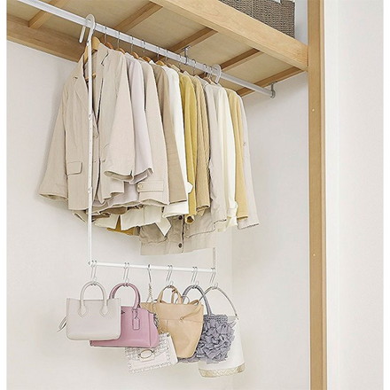 ハンガー 収納アップブランコハンガー 伸縮式 幅41~70×奥行9.3×高さ72.5~101.7cm 2段