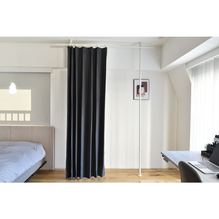 つっぱりカーテンレール リングランナー30個付き 幅200~270cm カーテンポール TOSO トーソー Naivis ナイビス ブラック