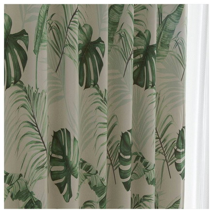 カーテン ドレープカーテン 遮光 ジャングル 葉っぱ柄 グリーン 植物 2級遮光 ウォッシャブル ドレープカーテン 幅100cm×丈105cm2枚組